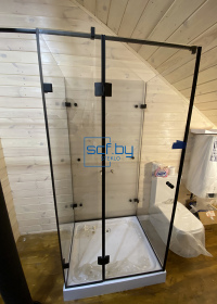 clients and partners3-Угловая душевая с распашной дверью и четырьмя неподвижными стеклами